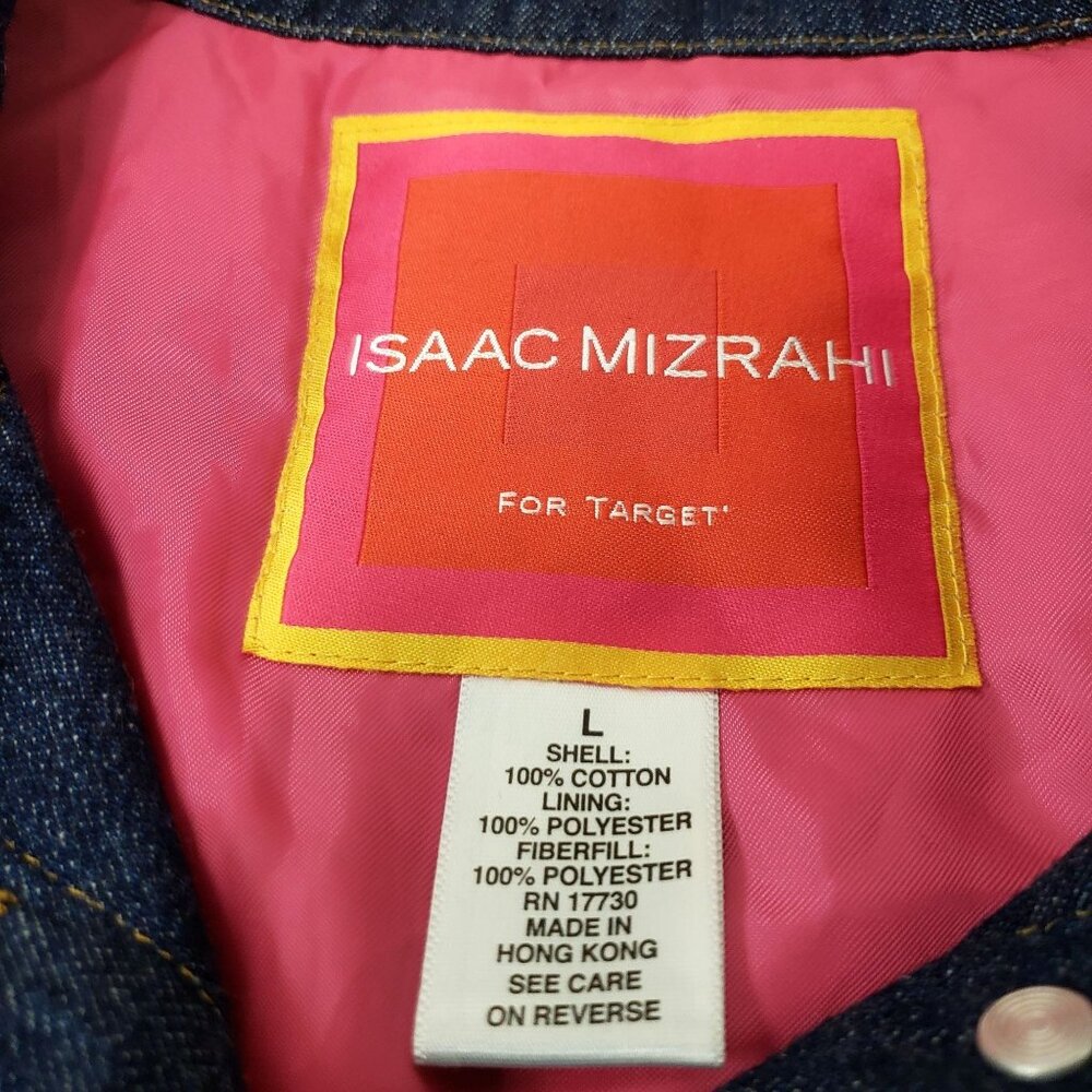 Isaac Mizrahi for Target Womens Denim Jacket Pink Lining Size L - Picture 5 of 9